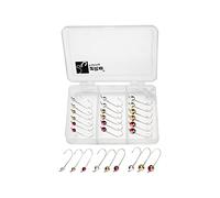 Zite Fishing Micro Tungsten Jigheads avec hameçons à truite - Perles de tungstène ultra légères 0,3-1,2 g Montées Lot de 27 - Fluo ou Métallique - Hameçon en tungstène en taille 6 (métallique)
