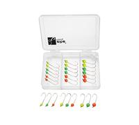 Zite Fishing Micro Tungsten Jigheads Neon avec hameçons à truite - Perles de tungstène ultra légères 0,3-1,2 g Montées Lot de 27 pièces