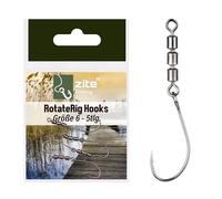 Zite Fishing Rotate Rig Hooks | Lot de 5 hameçons rotatifs | Hameçons à truite | Hameçons de pêche parfaits pour les leurres en caoutchouc UL tels que Curly Viper & Mighty Mag (taille 6)
