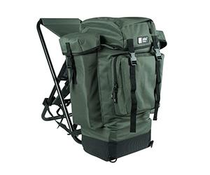 Zite Fishing Sac à dos de pêche avec chaise - Chaise à dos pliable pour la pêche et le camping - Tabouret pliable avec espace de rangement - Sac de pêche & siège alternatif