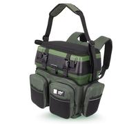 Zite Fishing Sac à Dos Multifonctions avec siège - Comprend 4 boîtes en Plastique dans Le Couvercle - Idéal pour Ranger Les Accessoires de pêche