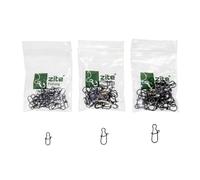 Zite Lot de 3 émerillons de pêche avec mousqueton pour eau douce et salée - Pour truite, perche et brochet - Assortiment de émerillons pour leurres et poissons en caoutchouc