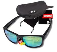 Zite Lunettes de Pêche Polarisées Culo avec Verres Miroirs Revo, UV400 & Flottantes, Ultralégères avec Étui Rigide et Sac - Bleu Sarcelle