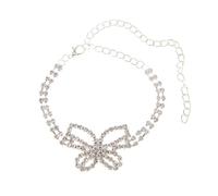 ZITFHMOW Bracelet de cheville en argent pour femme, pendentif papillon réglable en strass, bracelet de cheville de tennis, cœur en diamant infini pour l'été, la plage, chaîne de pied, accessoires de