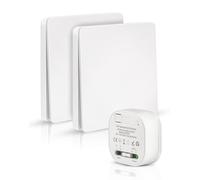 ZITFRI 2+1 Interrupteur Sans Fil, Interrupteur Auto-générateur Mobile 433Mhz 220V Relais Mini récepteur Rf émetteur Radio Pour La Lumière(2Interrupteurs 1Récepteur)