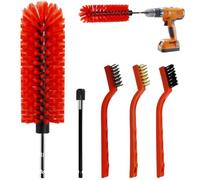 Zithgen Brosse de Nettoyage pour Jantes de Voiture - Compatible Perceuse Visseuse 1/4" - Set avec 3 Brosses Métalliques Acier Inoxydable et Tige Allongée - pour Nettoyer Pneus, Moto, Échappement etc