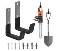 Zithgen Crochets Muraux Robustes pour Garage | Lot de 2 avec Chevilles | Support 40 kg Revêtement PVC Anti-Dérapant | Pour Rangement Outils, Vélo, Matériel de Sport | 12x9 cm