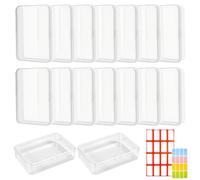 Zithgen Lot de 16 Boîtes de Rangement Cartes Transparentes | avec 32 Étiquettes Colores Incluses | en PP | Pour Collection, Cartes à Jouer, Bijoux, Bureau | Organisation Petits Objets