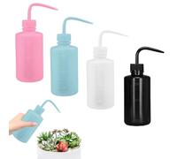 Zithgen Lot de 4 Bouteilles de Lavage 250ml avec Bec Courbé - Flacons Souples en Plastique pour Laboratoire, Plantes et Tatouage - 4 Couleurs Incluses