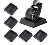 Zithgen Patins Antidérapants pour roulettes de Meubles | Lot de 5 Cups Carrés en TPE | Fixe et Protège Tous Les Sols | pour Chaise de Bureau, Canapé, Lit, Fauteuil Roulant | Noir