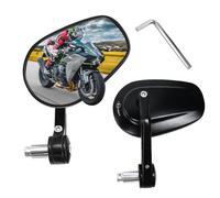 Zithgen Rétroviseur Moto Embout de Guidon Universel 360° Orientable - Pour Moto, Scooter, Vélo - Réglable Pair - Livré avec Clé Hexagone