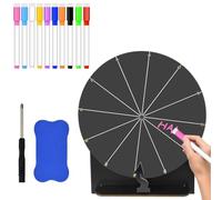 Zithgen Roue de la Fortune 35cm en Bois & Acrylique | À Personnaliser avec 10 Marqueurs & Gomme | Kit Complet avec Support Démontable | pour Fête, École, Entreprise | Jeux de Loterie & Animations