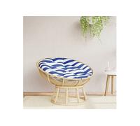 Zitkussen rond gestreept Ã~ 100x11 cm oxford stof blauw wit361977