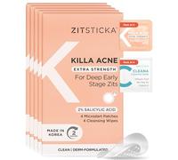 ZitSticka Lot de 20 patchs anti-acné extra résistants pour le visage - Patch à boutons le plus puissant au monde avec microfléchettes à action rapide - Commence à travailler en 2 heures pour les zones