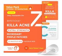 ZitSticka Lot de 20 patchs anti-acné extra résistants pour le visage - Patch à boutons le plus puissant au monde avec microfléchettes à action rapide - Commence à travailler en 2 heures pour les zones