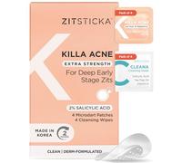 ZitSticka Lot de 4 patchs anti-acné extra résistants pour le visage - Patch à boutons le plus puissant au monde avec microfléchettes à action rapide - Commence à travailler en 2 heures pour les zones