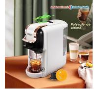 Zitty H2B Machine à café chaud froid 5 en 1 capsules NS DG ESE K-Cup café moulu 7 niveaux d’eau inox blanc