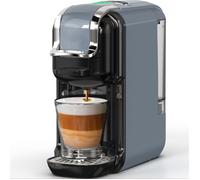 Zitty H2B Machine à café chaud froid 5 en 1 Nespresso Dolce Gusto ESE K-Cup café moulu 7 niveaux d’eau inox gris
