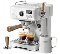 Zitty Machine à café expresso H10Plus 20 bar, 1350 W, 32,9 x 28,7 x 36,9 cm, acier inoxydable, blanc cassé