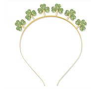 ZITULRY Serre-tête de trèfle à strass pour la Saint-Patrick - Accessoire de cheveux pour femmes et filles (alliage de trèfle à cheveux)