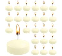 ZITUZY Lot de 24 bougies flottantes noires, 5 cm, non parfumées, pour piscine de mariage, baignoire de Saint-Valentin, dîner, décoration de Noël (noir)