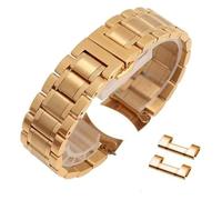 ZIUBMVDYC Bracelet de montre en acier inoxydable, Coude incurvé + tête plate double usage 12 13 14 15 16 17 18 19 20 21 22 23 24mm bracelet de montre en métal(Gold,21mm)