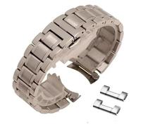 ZIUBMVDYC Bracelet de montre en acier inoxydable, Coude incurvé + tête plate double usage 12 13 14 15 16 17 18 19 20 21 22 23 24mm bracelet de montre en métal(Silver,14mm)