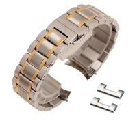 ZIUBMVDYC Bracelet de montre en acier inoxydable, Coude incurvé + tête plate double usage 12 13 14 15 16 17 18 19 20 21 22 23 24mm bracelet de montre en métal(Silverrose gold,14mm)