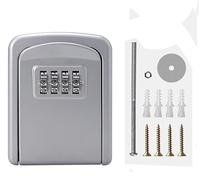 ZIUBMVDYC Coffre à clés Mural, Coffret de Rangement for clés à 4 Chiffres, for avec Mot Passe sécurisé, for résistant aux intempéries, Adapté, Cadeau Stockage for Chantier Construction(Silver)