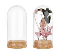 ZIUBMVDYC Dôme en Verre, Dôme en Verre de Cloche Transparent, vitrine dôme, Pot Cloche avec Bouteilles décoration à Base liège, 6,4x13,2 cm/2,5x5,19 Pouces(6.4x13.2cm)