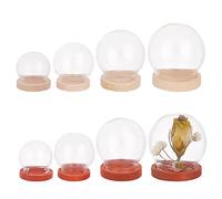 ZIUBMVDYC Dôme en Verre, Pot Cloche en Verre avec Base, 8 Ensembles, 4 Tailles, bocaux décoratifs, 2 Couleurs, vitrine