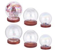 ZIUBMVDYC Dôme en Verre, Pot de Cloche 6 pièces, dôme d'affichage en Verre avec Base liège, Bouteilles d'exposition, vitrine décorative