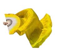 ZIUBMVDYC Éventails en Soie for Danse du Ventre for Femmes, éventail for Enfants, for Danser, Double Face, dégradé de Couleurs, for Adultes, éventails colorés for, for droitier(Yellow)