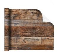 ZIUBMVDYC Papier peint auto-adhésif en bois marron, autocollants muraux planches de for comptoir, armoire, étagère, tiroir, porte murale, papier adhésif(6mx45cm)