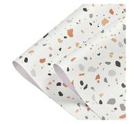 ZIUBMVDYC Papier peint auto-adhésif imperméable en PVC Terrazzo for mur de chambre à coucher, décoration salon, rénovation meubles vinyle, papier contact, adhésif(Terrazzo Orange,60 x 40 cm)
