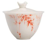 ZIUBMVDYC Tasse à thé Kung Fu avec couvercle, Ensemble de bols à thé en céramique Gaiwan, tasse 150 ml 8,9 x cm for vert et noir