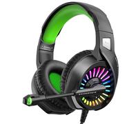 ZIUMIER Z20 RGB Casque Gamer 3.5mm PC,PS4,PS5,Xbox One,Mac Casque Gaming Noir avec Microphone réglable Antibruit LED RGB pour Ordinateur Téléphone Portable Pilote Bass Surround Sound 50MM
