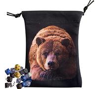 Ziurmut Sacs à dés en Tissu avec Cordons de Serrage - Sacs en Tissu de Petite Taille avec Impression Animale pour Cartes Oracle, Bijoux, Cartes de Jeu de société, Bracelets, 13 x 18 cm