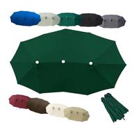 ZIUSFAC 12 Baleines Toile De Rechange pour Parasol Double Auvent De Rechange Imperméable en Tissu 460×270cm Tissu De Rechange pour Parasol De Jardin(Dark Green)