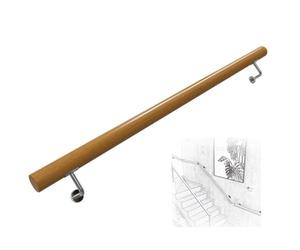 ZIUSFAC 30-50cm Main Courante Escalier Murale Rampe Escalier Intérieur Rambarde en Bois Massif Ronde Rampe D'escalier pour Loft Couloirs Villas(16.4ft/500cm)