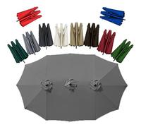 ZIUSFAC 460×270cm Auvent De Rechange 12 Baleines Grand Housse De Rechange pour Parasol Double Toile De Rechange pour Parasol De Jardin Double(Gray)