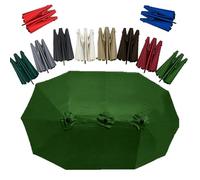 ZIUSFAC 460×270cm Auvent De Rechange 12 Baleines Grand Housse De Rechange pour Parasol Double Toile De Rechange pour Parasol De Jardin Double(Dark Green)