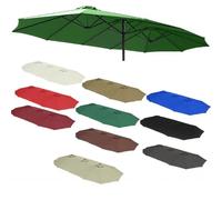 ZIUSFAC Auvent De Rechange pour Parasol Double 460×270cm Tissu De Rechange pour Parasol De Jardin Double 12 Baleines Toile De Parasol Extra Large(Dark Green)