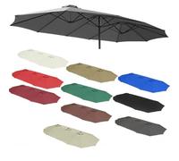 ZIUSFAC Auvent De Rechange pour Parasol Double 460×270cm Tissu De Rechange pour Parasol De Jardin Double 12 Baleines Toile De Parasol Extra Large(Gray)
