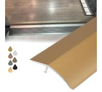 ZIUSFAC Bande De Transition Sol Aluminium Bande De Seuil Longueur De 50cm 150cm Profilé De Transition Sol, Barre De Seuil Pente À 1.2-2 Cm Rampe D'entrée(Brass,150cm/60in)