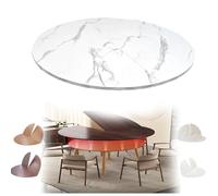 ZIUSFAC Dessus De Table en Bois Pliante Plateau Rond 130 150 170cm Plateau De Table De Remplacement Table Pliante sans Pieds, pour Restaurants Familiaux(Marble,190cm/75in)