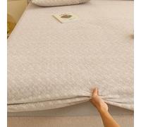 ZIUSFAC Drap Housse en Velours 100×200 120×200cm Housse De Protection pour Matelas Épais Linge De Lit Réglable d'hiver Drap-Housse Peluche Doux Chaud(Brown,100x200cm/39.4x78.7in)