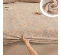 ZIUSFAC Drap Housse en Velours 100×200 120×200cm Housse De Protection pour Matelas Épais Linge De Lit Réglable d'hiver Drap-Housse Peluche Doux Chaud(Coffee,150x200cm/59x79in)