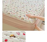 ZIUSFAC Drap Housse Microfibre Respirant Parure De Lit Doux Protège-Matelas Confortable Bonnet 25cm Drap-Housse Imprimé Fleur Matelassé Linge De Lit 90×200(Pink 1,120x200cm/47x79in)