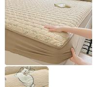 ZIUSFAC Drap Housse Microfibre Respirant Parure De Lit Doux Protège-Matelas Confortable Bonnet 25cm Drap-Housse Imprimé Fleur Matelassé Linge De Lit 90×200(Khaki,180x200cm/71x79in)